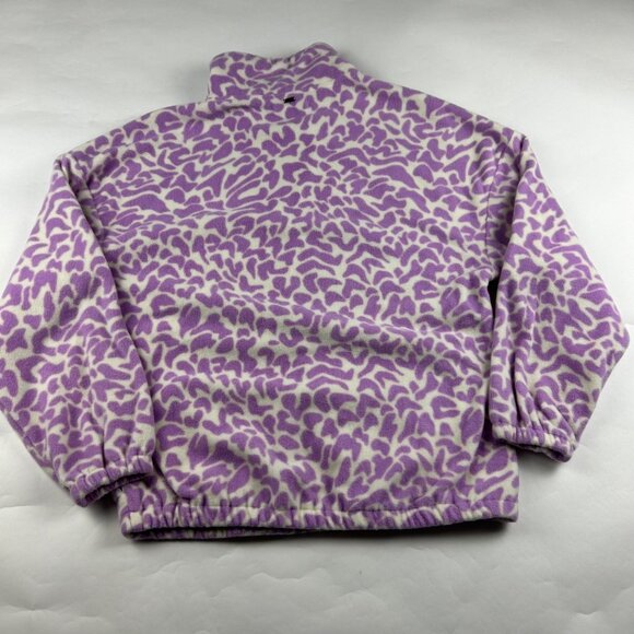O'Neill Purple Modern Leopard Print Fleece Pullover Half Zip Jacket M - Picture 6 of 6